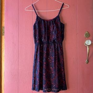 Burgundy Sequin Lace Dress